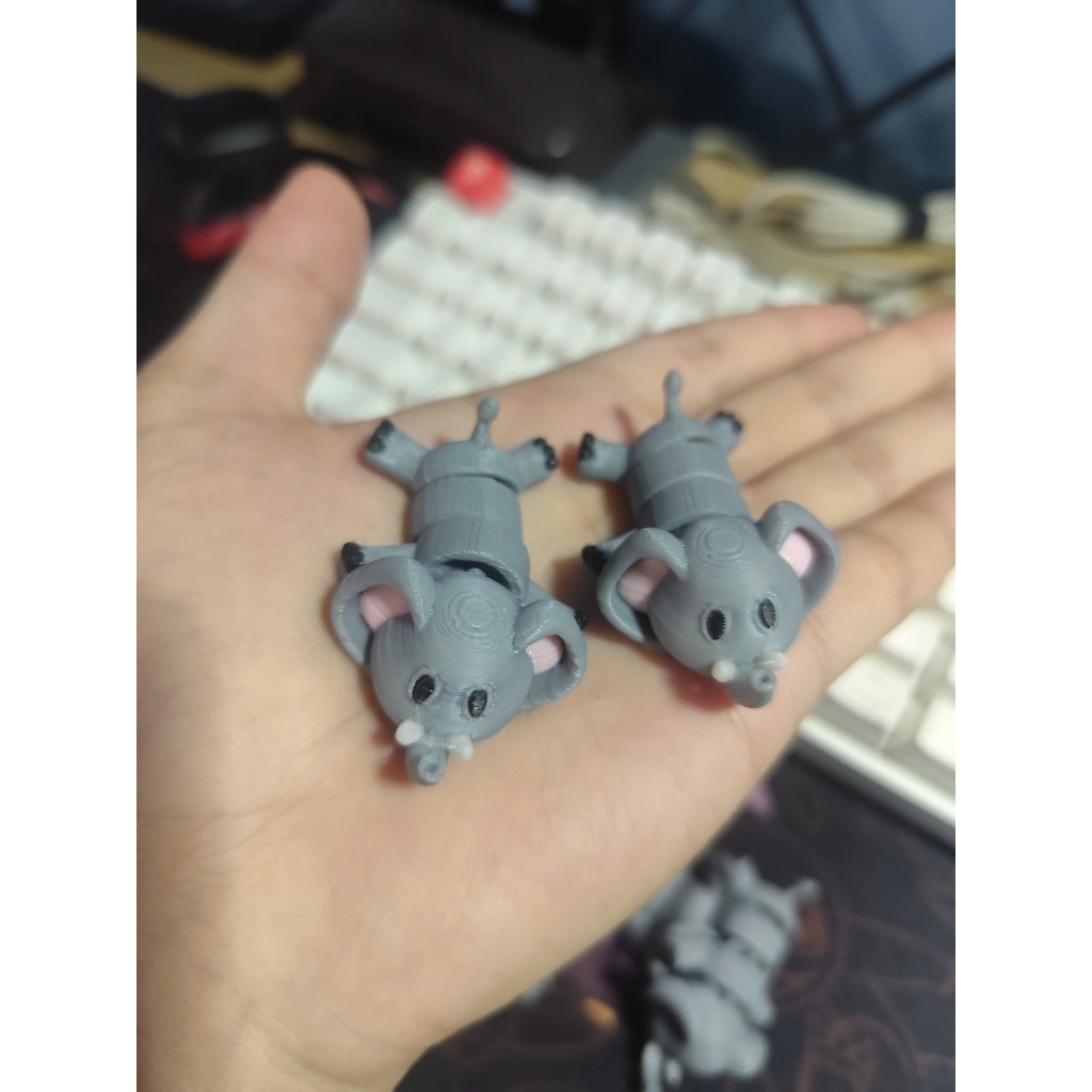 Đồ Chơi Móc Khóa in 3D - Voi Con Mini Đáng Yêu