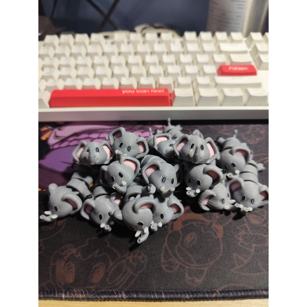 Đồ Chơi Móc Khóa in 3D - Voi Con Mini Đáng Yêu