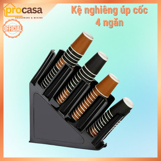Khay Úp Ly, khay kệ Úp Cốc Chéo/nghiêng 4 Ngăn Nhựa Cao Cấp Nhập Khẩu Chuyên Dùng Pha Chế