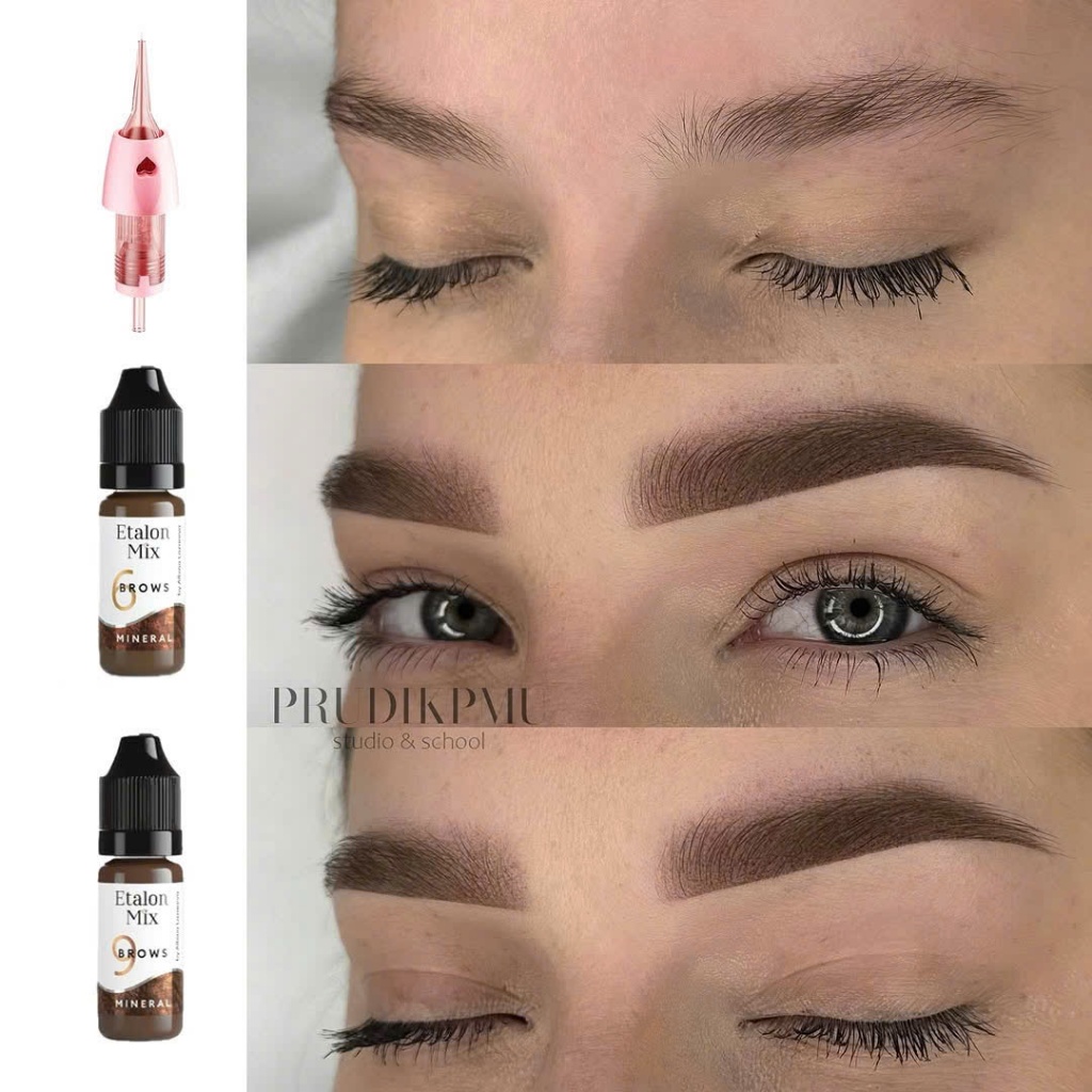 Etalon.Mix siêu phẩm mực mày hữu cơ từ Nga chuyên kéo sợi-lip and brown pigment from Russia for hairstroke
