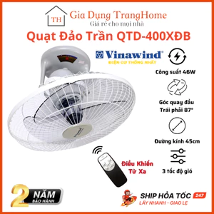 Quạt Đảo Trần Vinawind QTD 400XĐB Có Điều Khiển Từ Xa Công Suất 40W Chính Hãng Điện Cơ Thống Nhất