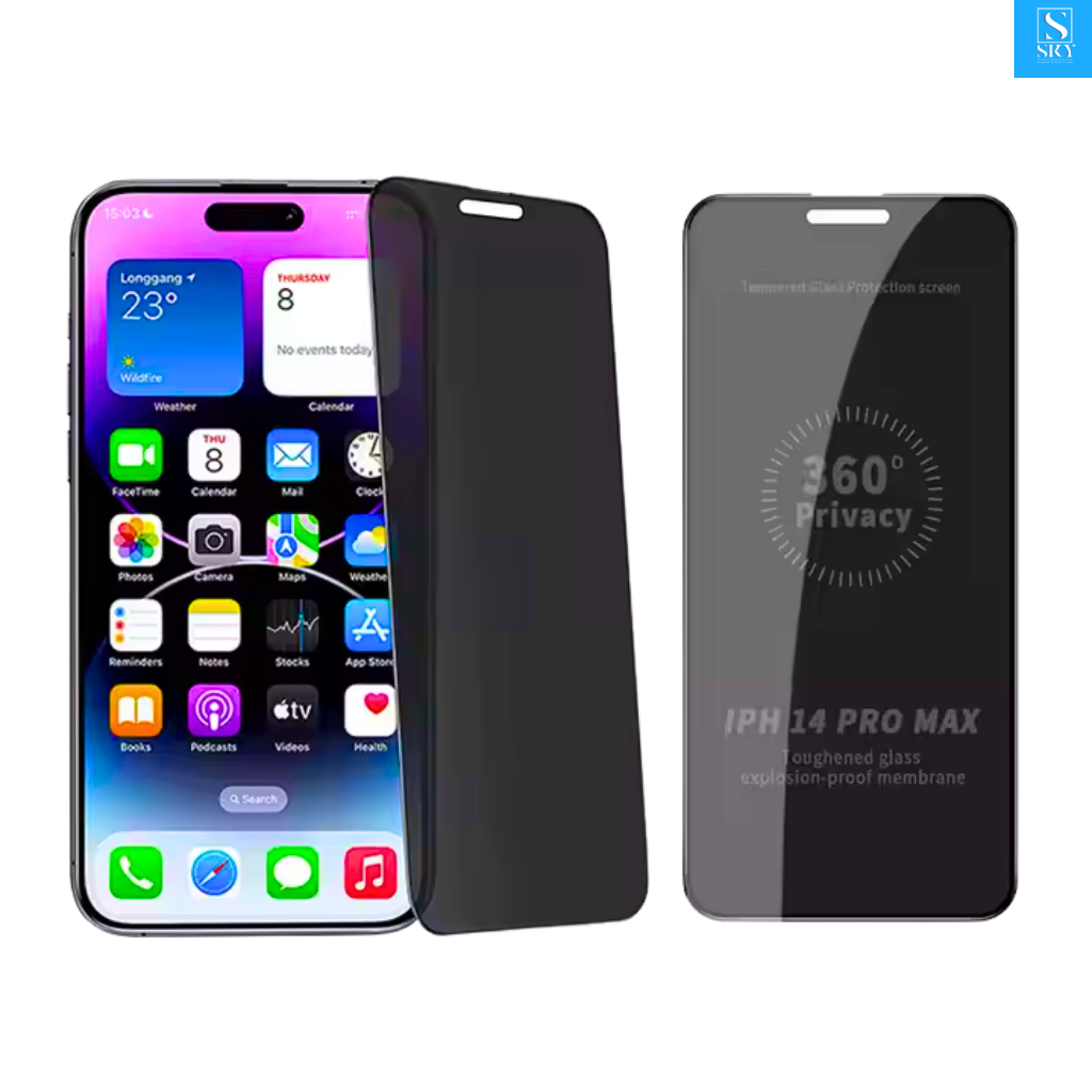 Kính cường lực iphone chống nhìn trộm 360 độ từ mọi góc cho ip 17 ProMax 16 ProMax 15 14 13 12 11 Pro Max Xs Xr XsMax X