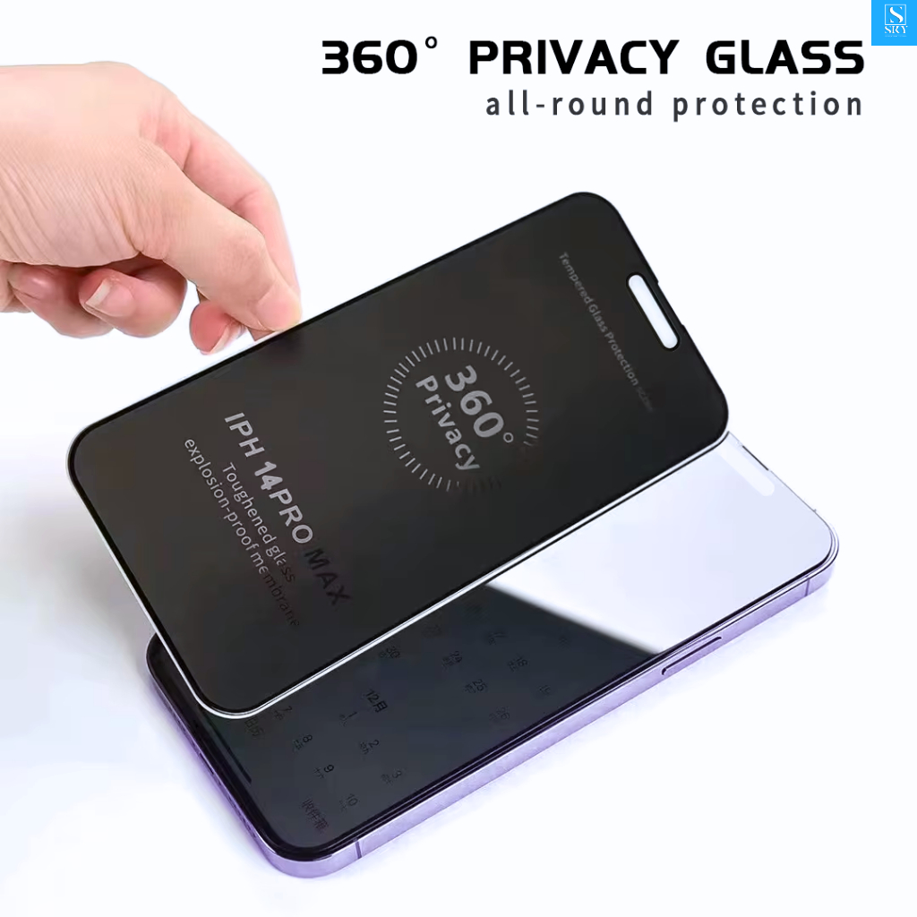 Kính cường lực iphone chống nhìn trộm 360 độ từ mọi góc cho ip 17 ProMax 16 ProMax 15 14 13 12 11 Pro Max Xs Xr XsMax X