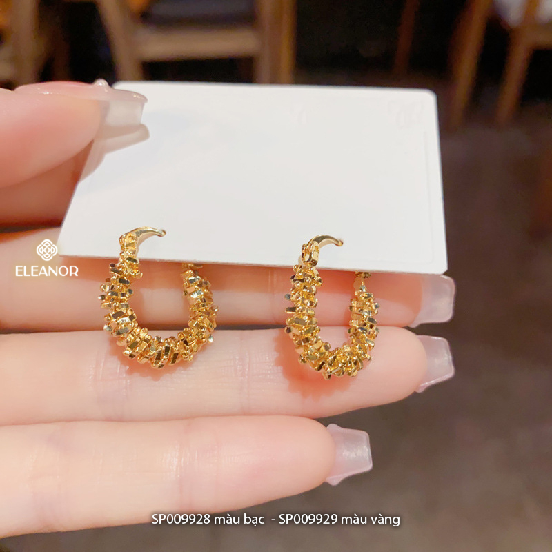 Bông tai nữ chuôi bạc 925 Eleanor Accessories vòng tròn khuyên tai basic phụ kiện trang sức 6110