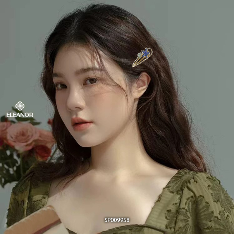 Kẹp tóc nữ Eleanor Accessories hình vỏ sò và sao biển kẹp tóc mái đính đá phụ kiện tóc 9958