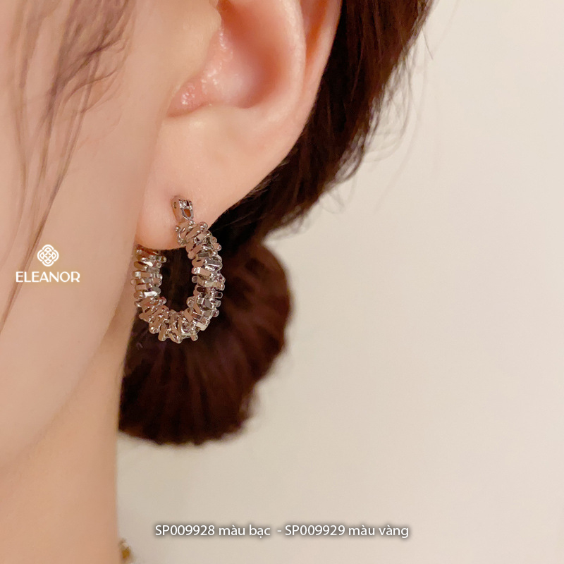 Bông tai nữ chuôi bạc 925 Eleanor Accessories vòng tròn khuyên tai basic phụ kiện trang sức 6110
