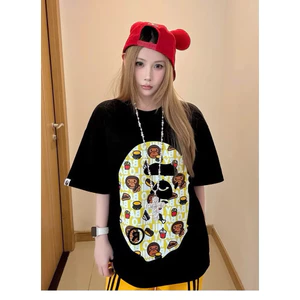 Áo Thun Bape Athing Chất Vải Cotton Dày Dặn Form Rộng Unisex Nam Nữ Full Tem Tag Mac