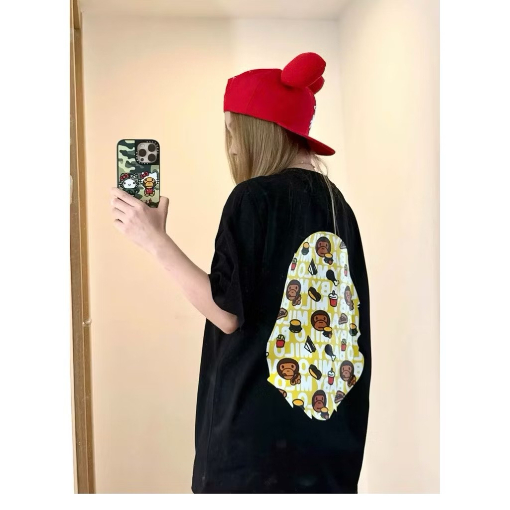 Áo Thun Bape Athing Chất Vải Cotton Dày Dặn Form Rộng Unisex Nam Nữ Full Tem Tag Mac