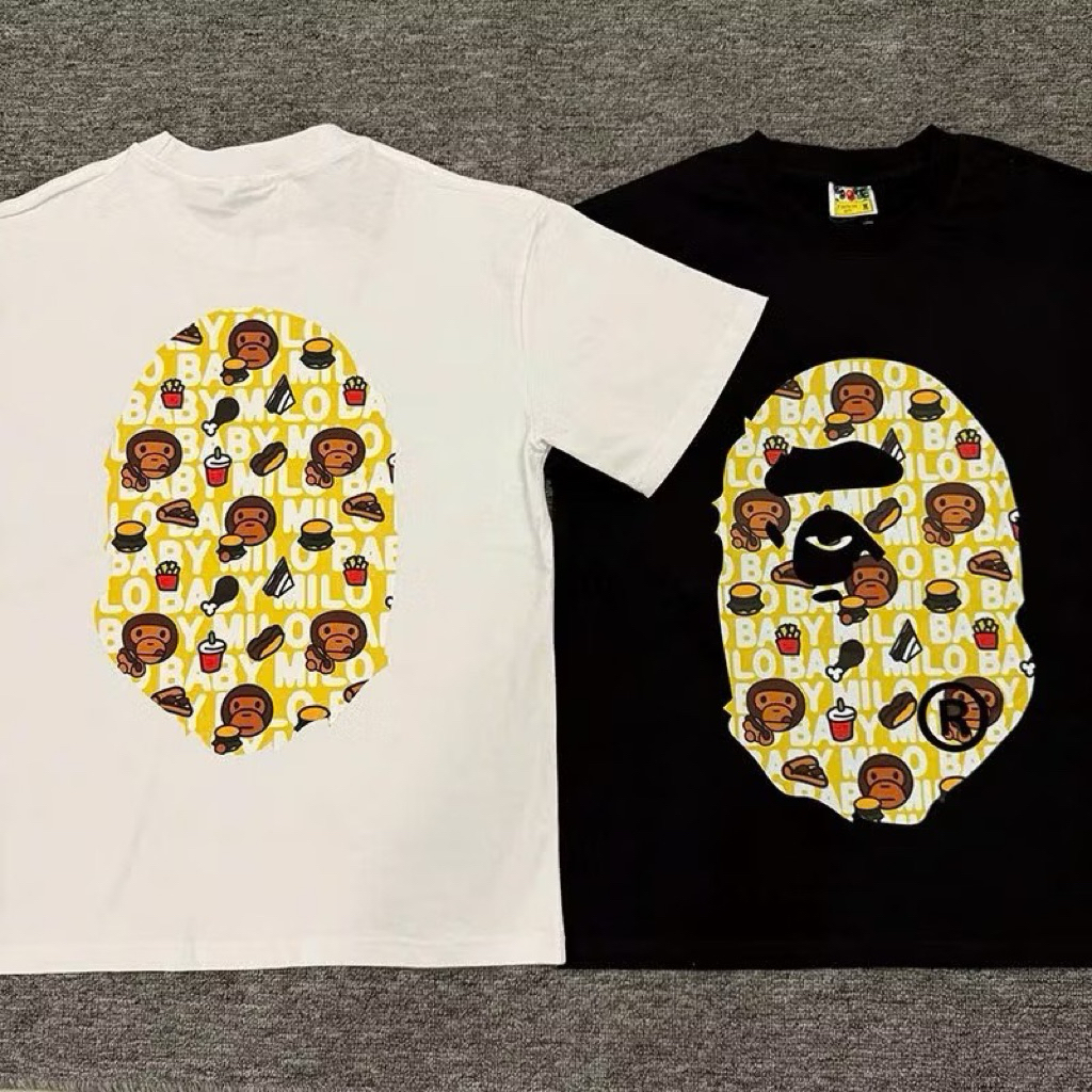 Áo Thun Bape Athing Chất Vải Cotton Dày Dặn Form Rộng Unisex Nam Nữ Full Tem Tag Mac