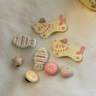 Set 8 Sticker, Charm 3D chủ đề Mèo Cá DIY Mita gắn Dép Sục, Cá Sấu JB-356