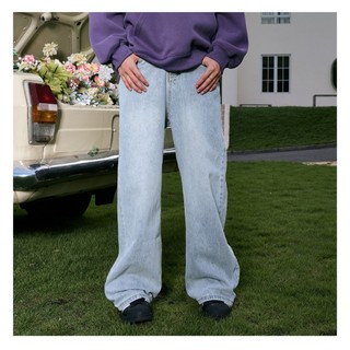 Quần Bò Jeans nam Baggy ống rộng suông cạp cao hàn quốc cao cấp màu xanh đen bigsize Avocado