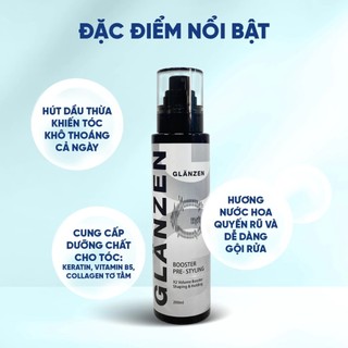 Xịt Tạo Phồng Tóc Glanzen Booster PREMIUM 200ML