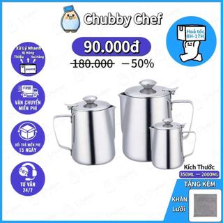 Bình inox có nắp đựng nước 350ml - 2000ml Chubyy Chef bình đựng nước cà phê vô cùng sạch sẽ bình pha trà giữ nhiệt inox