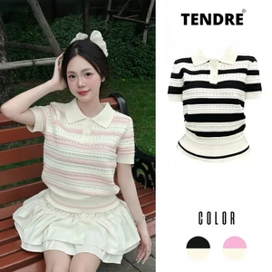 TENDRE x BST hè 2025 Áo len dệt kim cộc tay dành cho nữ 2 Màu Siêu Basic, Mặc Được Nhiều Dịp, Siêu Dễ M13