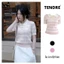 TENDRE x BST Hè 2025 Áo Len Dệt Kim Hè 2 Màu Phối Cúc Vàng Đồng Bông Hoa, Kết Hợp Kẻ Ngang M09