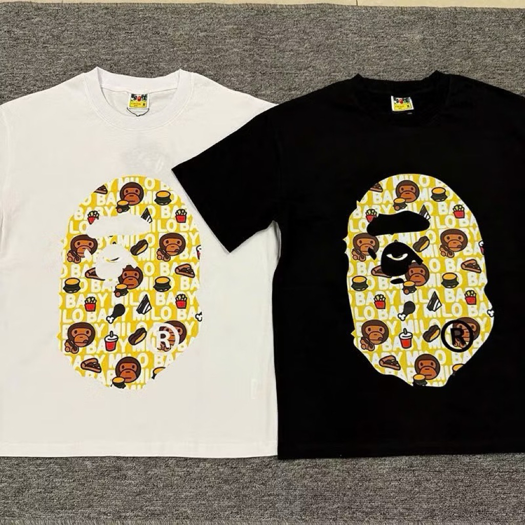 Áo Thun Bape Athing Chất Vải Cotton Dày Dặn Form Rộng Unisex Nam Nữ Full Tem Tag Mac