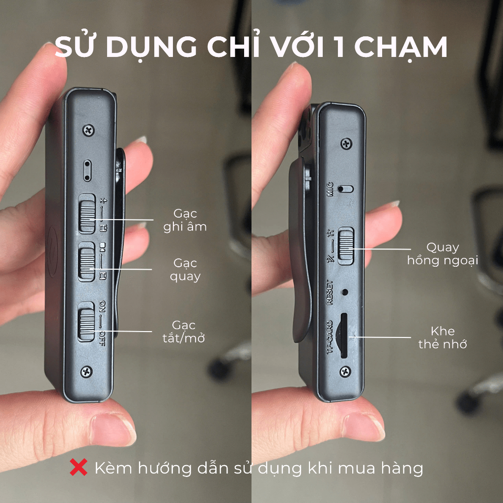 Camera 1080 Full HD Sắc Nét Máy Quay Mini Nhỏ Gọn Cầm Tay Máy Quay Phim Góc Rộng Camera Nhỏ Bỏ túi