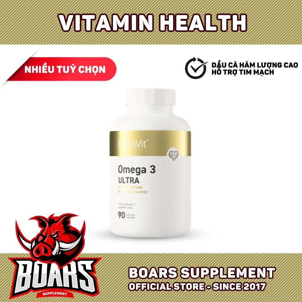 OSTROVIT OMEGA3 ULTRA (90 VIÊN) - DẦU CÁ HÀM LƯỢNG CAO TỐT CHO TIM MẠCH, TĂNG TRÍ NHỚ