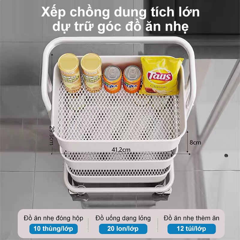 【100% thép】BMZAR Kệ để đồ đa năng Gấp Gọn Kệ Gấp Gọn 3Tầng Đa Năng Xe Đẩy Spa Được làm bằng khay thép cacbon chống gỉ