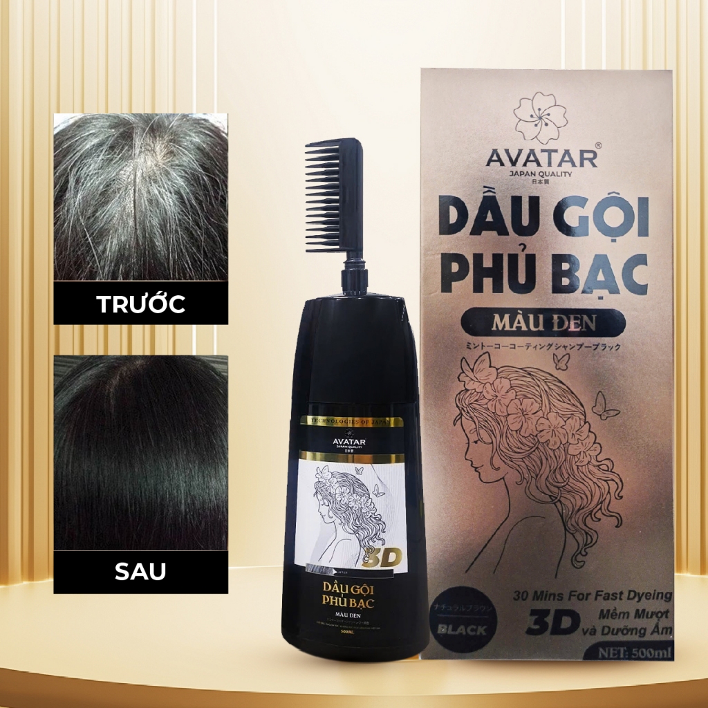 Dầu Gội Phủ Bạc Thảo Dược Avatar Chai 500ML (02 Màu)