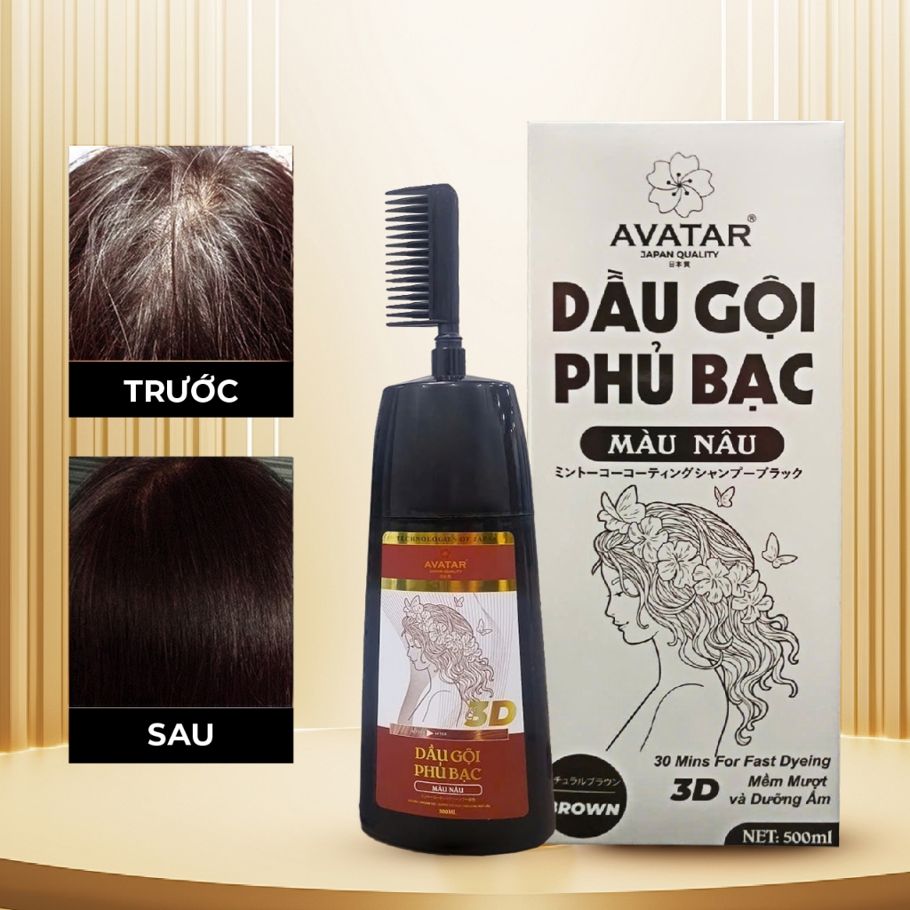 Dầu Gội Phủ Bạc Thảo Dược Avatar Chai 500ML (02 Màu)