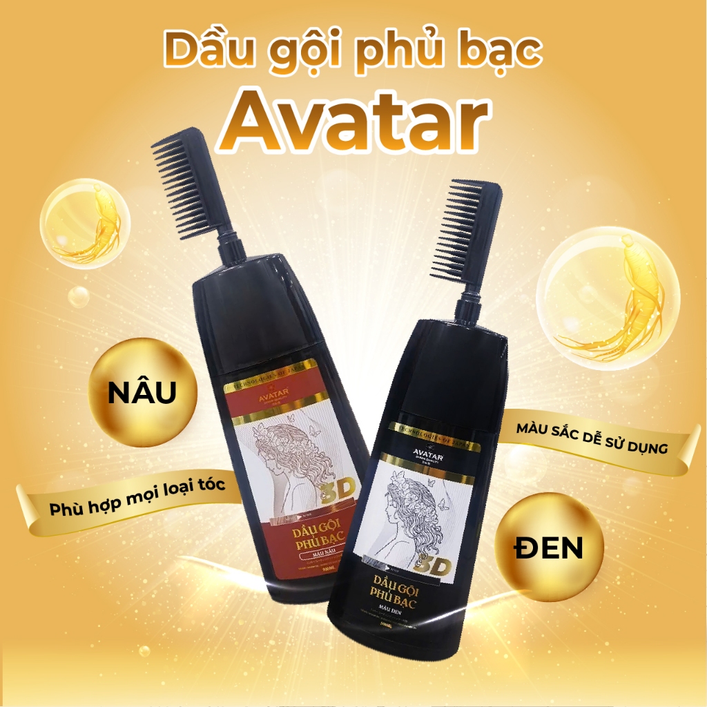 Dầu Gội Phủ Bạc Thảo Dược Avatar Chai 500ML (02 Màu)