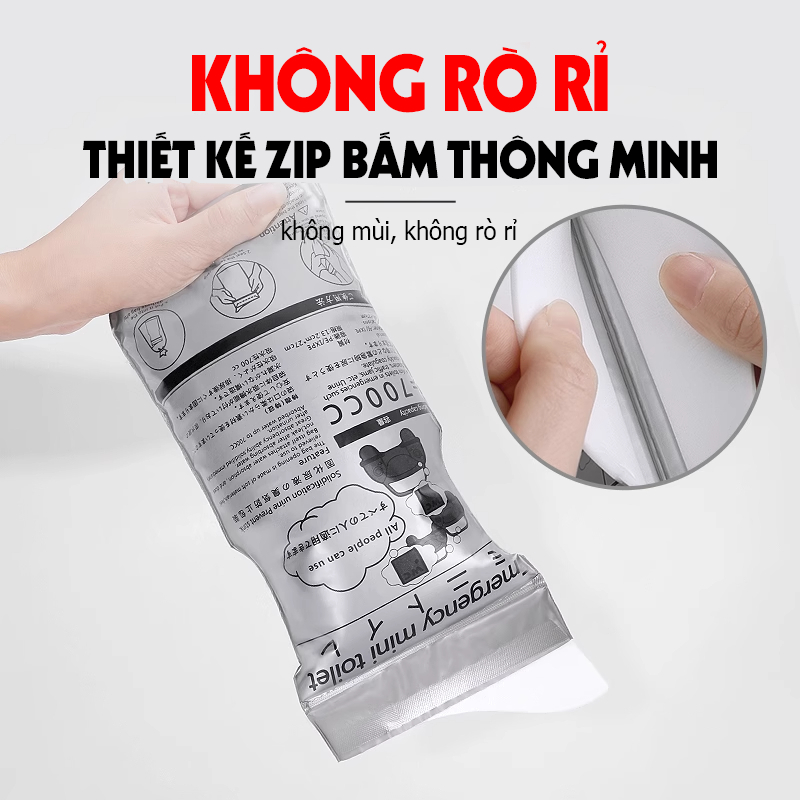 Túi vệ sinh khẩn cấp trên xe ô tô TICAUTO, túi đựng nước tiểu du lịch chống tràn  chống mùi tiện lợi
