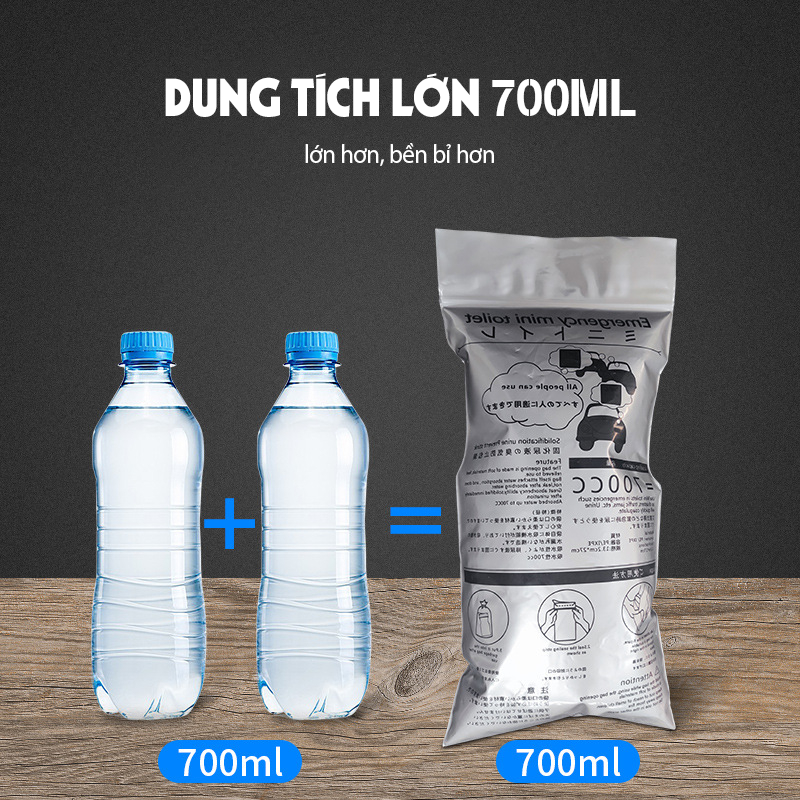 Túi vệ sinh khẩn cấp trên xe ô tô TICAUTO, túi đựng nước tiểu du lịch chống tràn  chống mùi tiện lợi