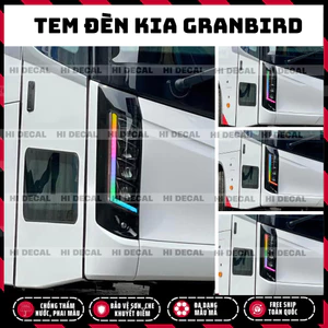 Tem dán đèn Kia Granbird - Decal đổi màu đèn Kia Granbird Tracomeco xe khách xe 29 chỗ, xe 45 chỗ