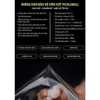 (Chính Hãng) Dán Viền Vợt Pickleball Full Viền 8.5mil Trong Suốt 14mm 16mm Cờ Mỹ– Siêu Dai, Siêu Bền