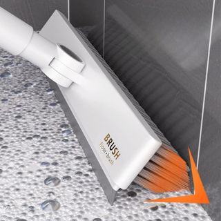 Cây Chà Sàn Nhà Tắm Đa Năng 2 Trong 1 - Chổi Cọ Toilet Gạt Nước, Cán Hợp Kim Nhôm, Xoay 180 Độ
