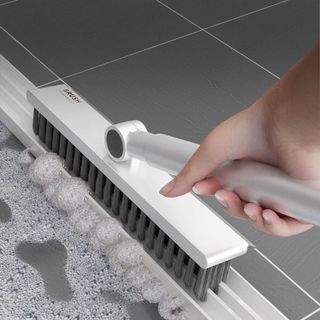 Cây Chà Sàn Nhà Tắm Đa Năng 2 Trong 1 - Chổi Cọ Toilet Gạt Nước, Cán Hợp Kim Nhôm, Xoay 180 Độ