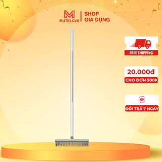 Cây Chà Sàn Nhà Tắm Đa Năng 2 Trong 1 - Chổi Cọ Toilet Gạt Nước, Cán Hợp Kim Nhôm, Xoay 180 Độ