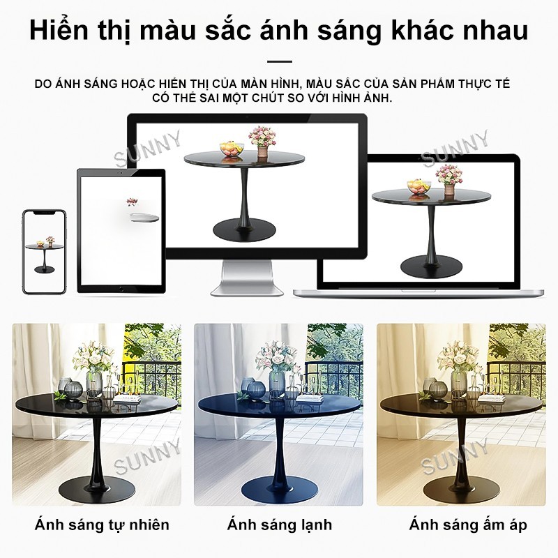 SUNNY Bàn Tròn Tulip Bắc Âu Hiện Đại - Tối Giản Chất Lượng Cao Decor Cafe