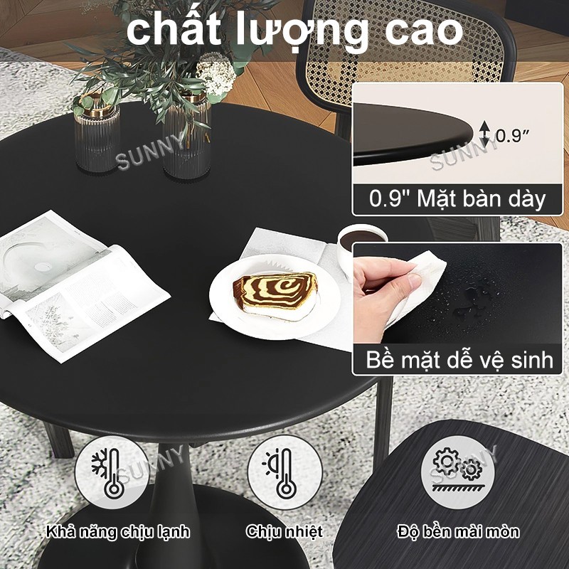 SUNNY Bàn Tròn Tulip Bắc Âu Hiện Đại - Tối Giản Chất Lượng Cao Decor Cafe