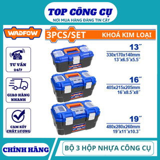 ĐỒ NGHỀ WADFOW Bộ 3 hộp nhựa đựng dụng cụ (khóa kim loại) 13" - 16" - 19" WTB4103