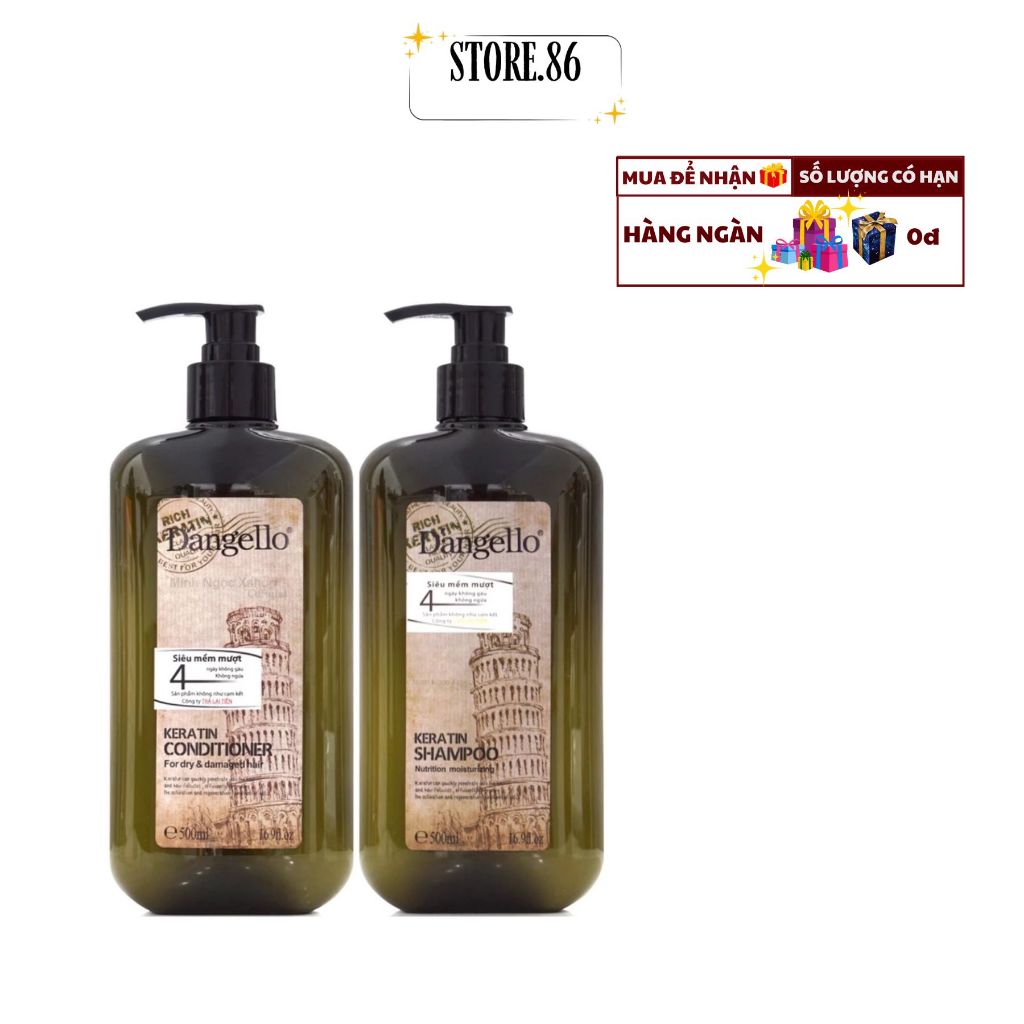 Cặp Dầu Gội Xả D'ANGELLO 800ml | Dưỡng Ẩm Tóc Khô Xơ, Mềm Mượt & Bóng Khỏe