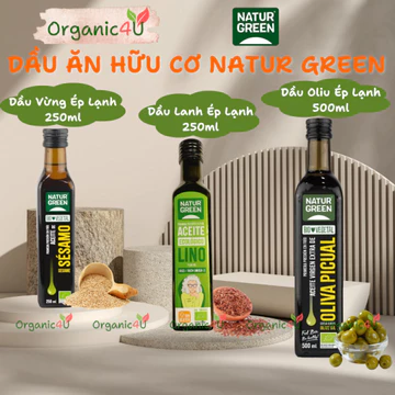 Dầu Oliu Dầu Lanh Dầu Vừng Mè Nguyên Chất Ép Lạnh Hữu Cơ NATURGREEN Dầu Ăn Dầu Thực Vật 250ml