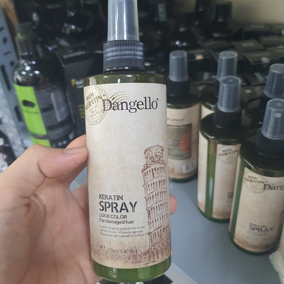 Dầu dưỡng tóc Dangello Keratin 60ml - xịt dưỡng 250ml hỗ trợ giúp phục hồi tóc, gỡ rối giảm rụng tóc