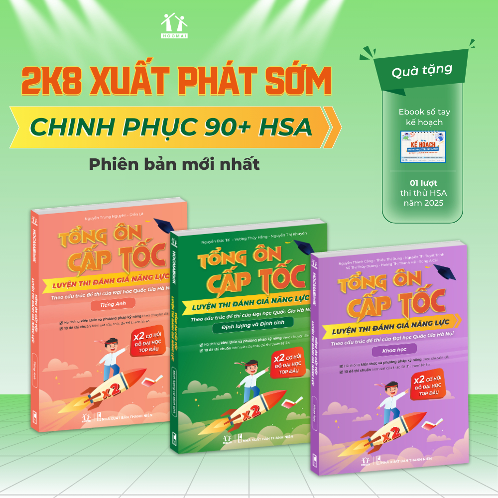 [HSA 2026] Sách Tổng ôn cấp tốc luyện thi Đánh giá năng lực - ĐHQG HN ...