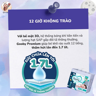(Không Quà) Tã/Bỉm Đêm Gooby Premium – Mỏng Nhẹ, Mềm Mại, Thấm Hút Tốt, Chống Tràn – Size NB-XXXL
