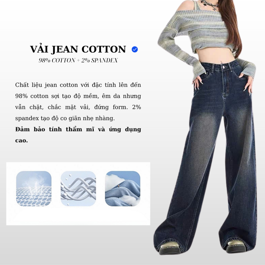 Quần Jean Nữ Ống Suông Rộng Wash RETRO Chất Vải Dày Dặn Màu Đen Trầm GRIND SMOKE V.1 Ulzzang Hàn Quốc 2023 | BigBuy360 - bigbuy360.vn
