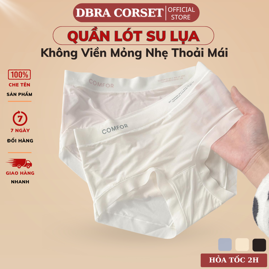 Combo 3 Quần Lót Nữ DBRA Vải Su Lụa Phối Viền Chữ COMFOR Mát Lạnh Mềm Mại – QC.149