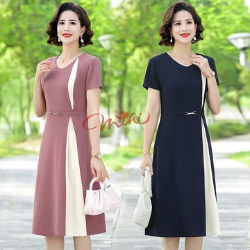 Đầm dự tiệc trung niên nữ cao cấp V55 - Váy công sở cho mẹ - Thời trang trung niên sang trọng bigsize U50 U40 U60