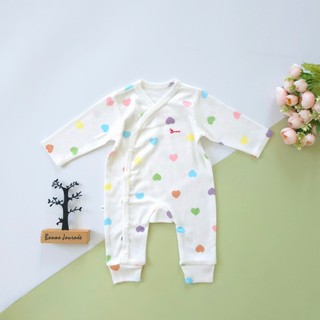 (Mua 2 tặng 1) Body dài sơ sinh thu đông cho bé gái hiệu Bunnybaby chất thun 100% cotton cho bé 3-10kg