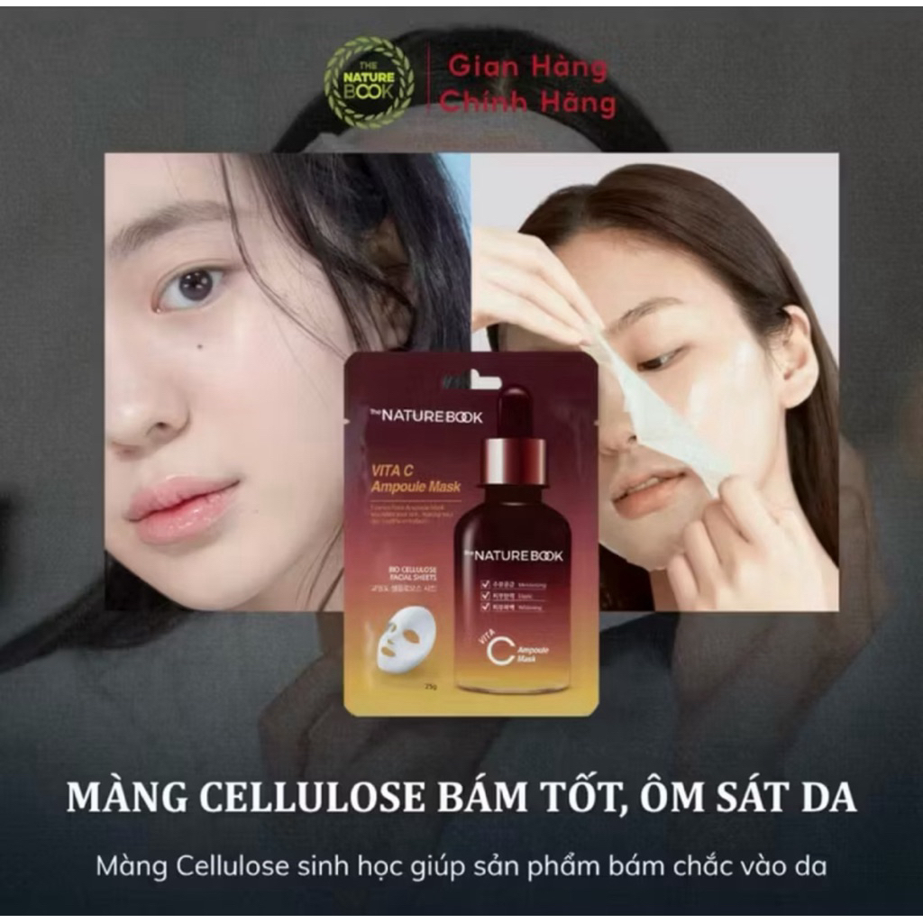 1 Miếng Mặt nạ dưỡng trắng da vitamin C The Nature Book Chính Hãng 25g ưỡng Trắng, Ngăn Ngừa Lão Hóa