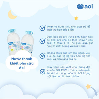 Nước thanh khiết pha sữa Aoi dung tích 500ml,1500ml cho bé