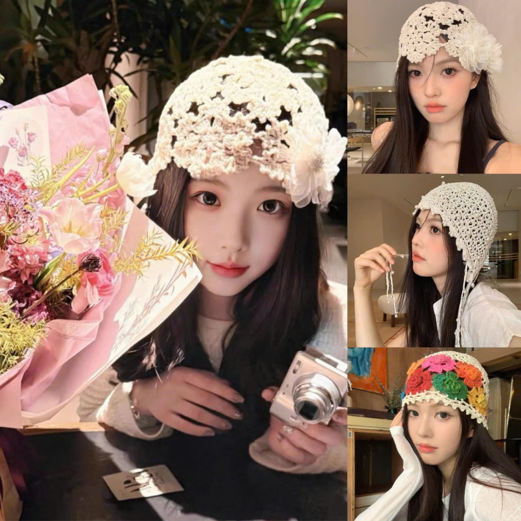Mũ Ren Trùm Đầu Đi Biển Du Lịch Đan Thủ Công Thời Trang Xuân Hè ...