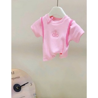 [B&G] Sét bộ quần dài kaki kèm áo cotton hồng alo cho bé gái cho bé gái mùa hè từ 12-45kg(2-12 tuổi)