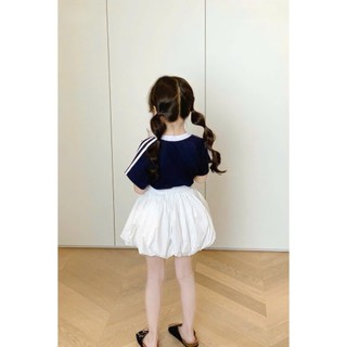 [B&G] Sét bộ áo thun cotton kèm quần bí trắng dễ thương cá tính cho bé gái từ 12-45kg(2-12 tuổi)